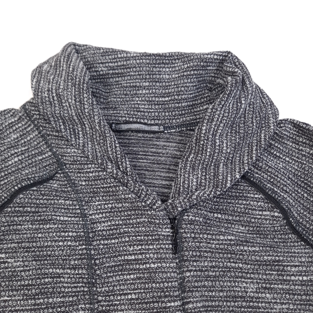 Lululemon Think Fast Women’s Pullover Heathered Black White Coco Pique - Size 10 - Picture 13 of 16